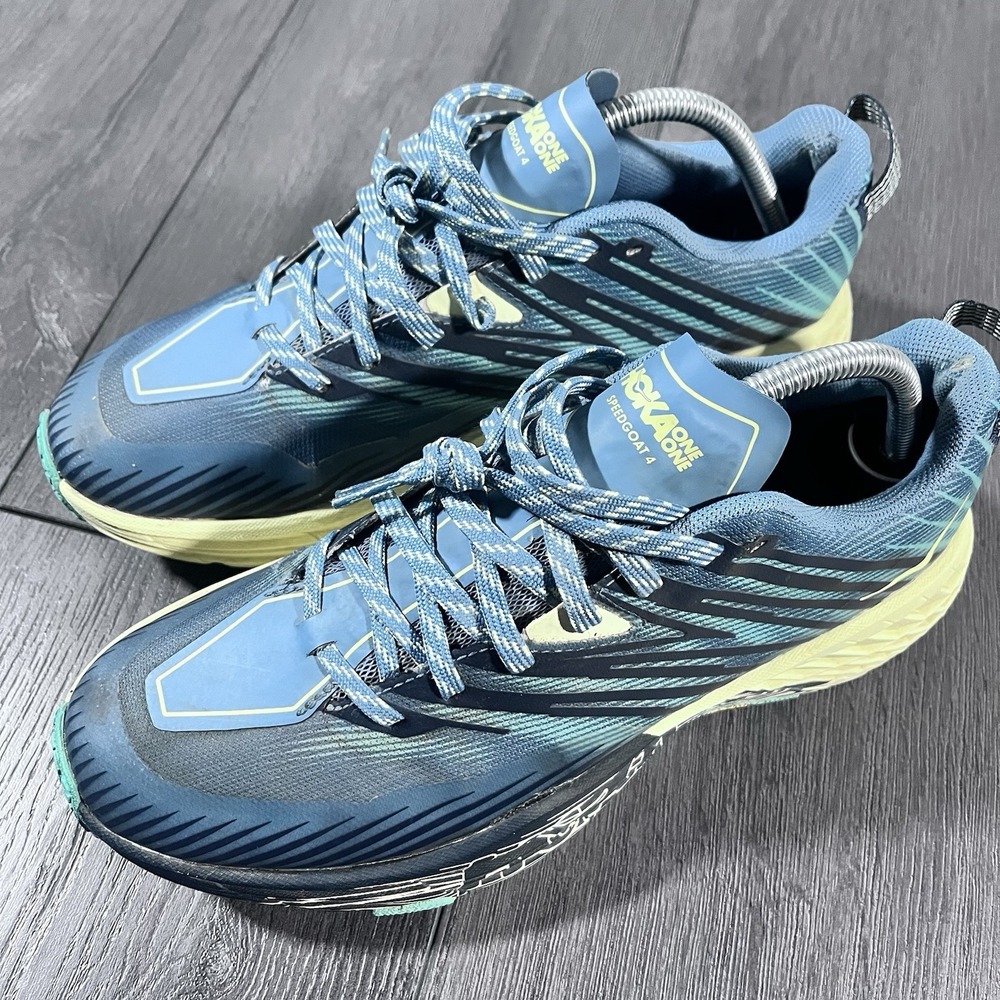 Hoka One One Blue and Yellow Athletic Shoes